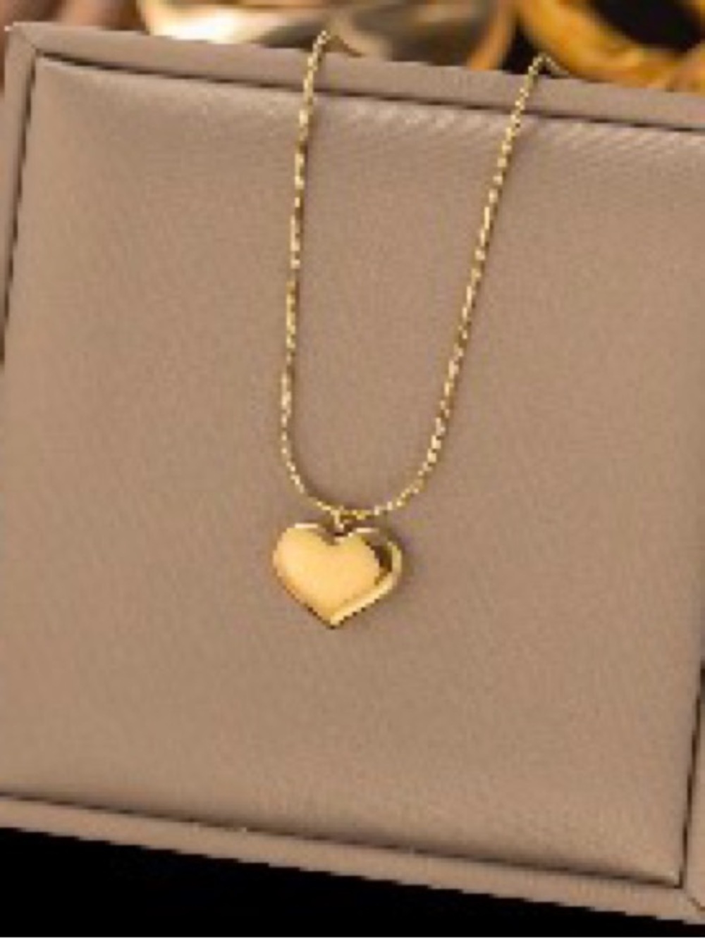 18k Gold plated Heart Pendant Necklace - Women's Jewelry